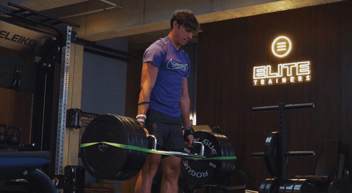 Trap bar deadlift in the gym